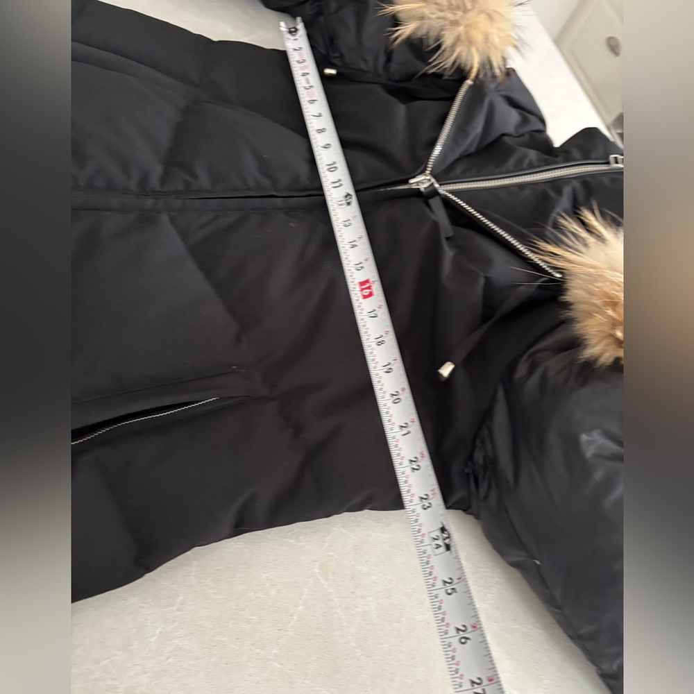 Atelier Noir Black Down Puffer Coat division of Rudsak Genuine Raccoon Fur Trim - Picture 14 of 16